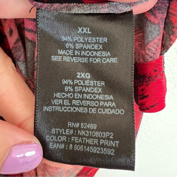 Norma Kamali Long Sleeve Side Drape Dress Soft Stretchy Knit Red Black Size XXL - Picture 6 of 15